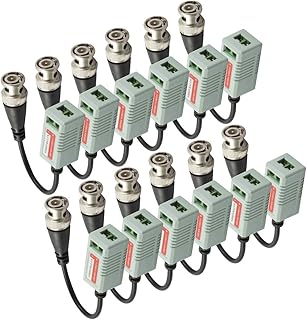 Baolongking 6 PAIRS (12 Pcs) Mini CCTV BNC Video Balun Transceiver Cable