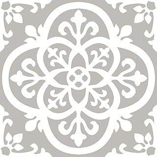 WallPops FP2942 Medina Peel & Stick Floor Tiles, Grey,12 x 12 inches