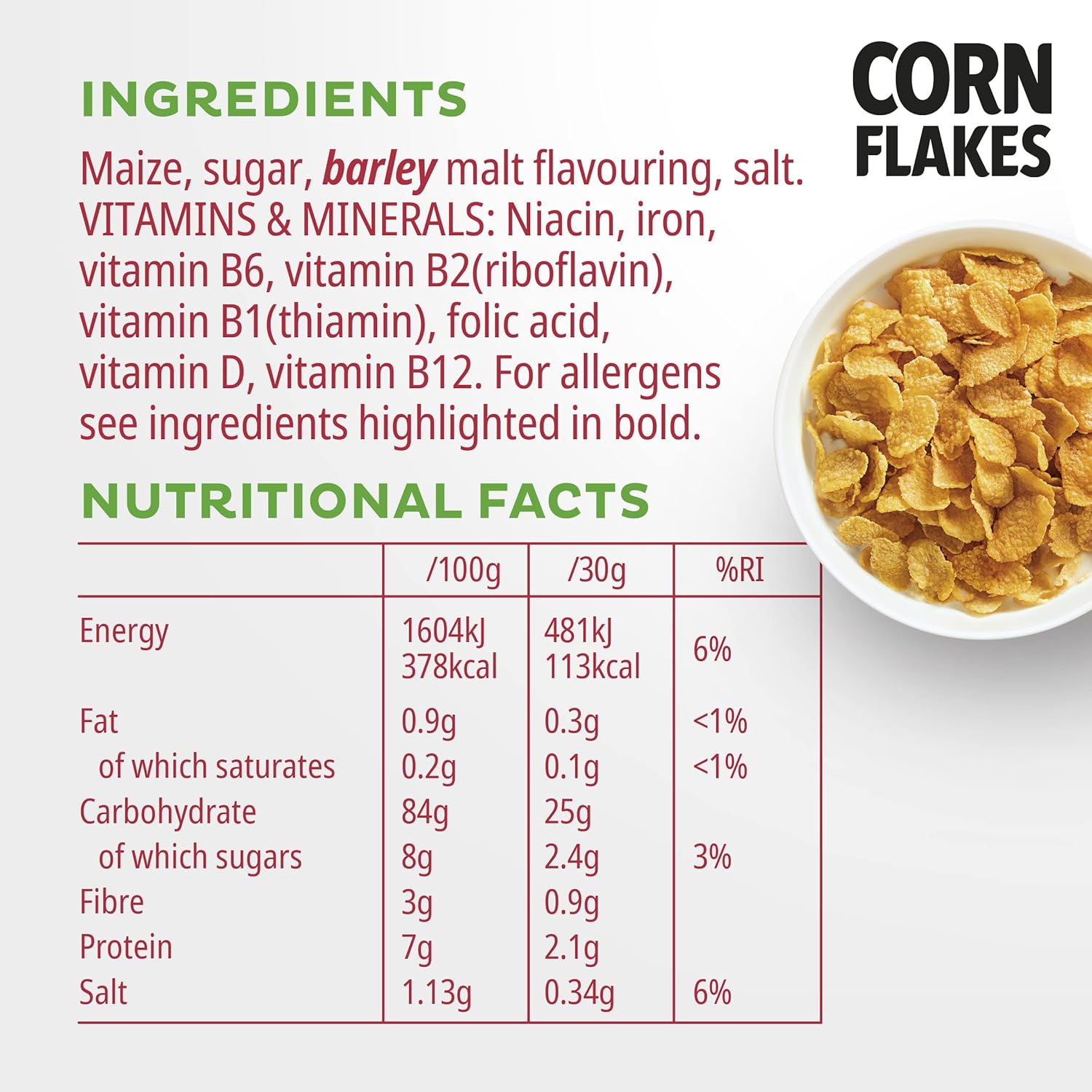 Kellogg's Corn Flakes Breakfast Cereal Box, 720g-7