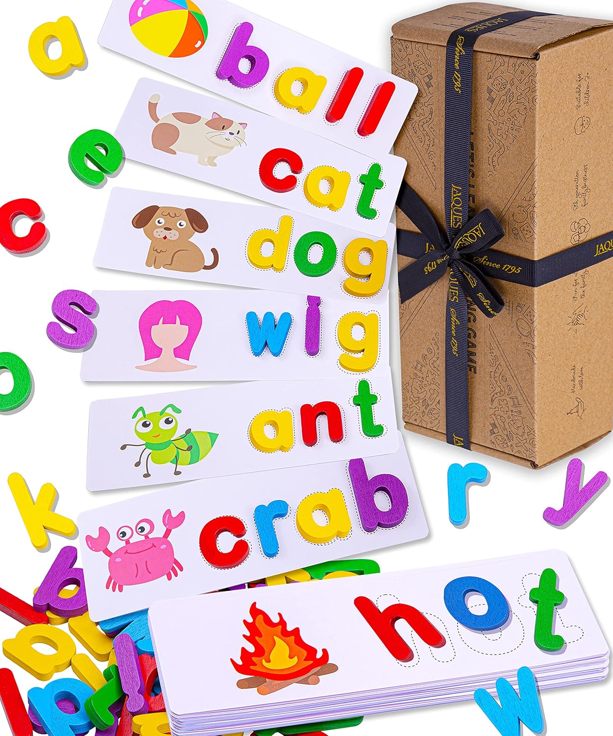 Jaques of London Phonics Games and Spelling Games | Educational Toys for 4 Year Olds | Learning Toys for 3 Year Olds | Ideal for Developing Phonics Skills for 4 Year Olds-0