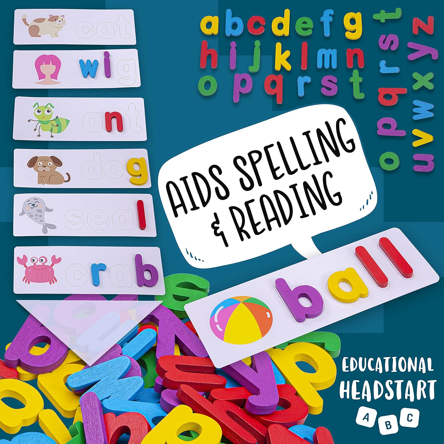 Jaques of London Phonics Games and Spelling Games | Educational Toys for 4 Year Olds | Learning Toys for 3 Year Olds | Ideal for Developing Phonics Skills for 4 Year Olds-1