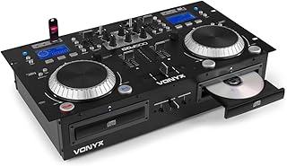 VONYX CDJ-500 Dual Twin CD USB Player 2-CH DJ Amplified Mixer Bluetooth Jog Wheels CUE