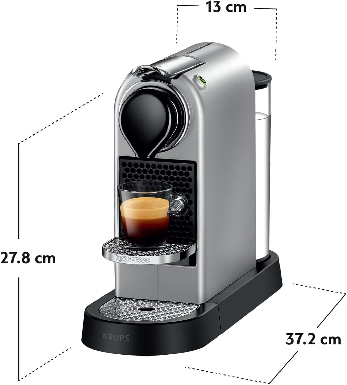 Nespresso KRUPS Citiz XN741B40 Pod Coffee Machine-Silver, 1260 W, 1 Liter-1