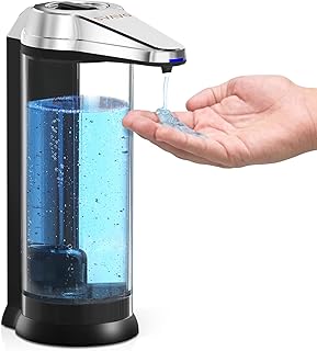 SVAVO Automatic Soap Dispenser, 500ml/17OZ, 8 Levels Volume Control, Dish Soap Pump Touchless Hand Sanitizer Dispenser for Kids Bathroom Kitchen Commercial, Chrome