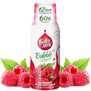 FruttaMax Fruit Syrup Concentrate | Less Sugar | with 60% Fruit Content | Suitable for soda Machine 500ml (Raspberry)