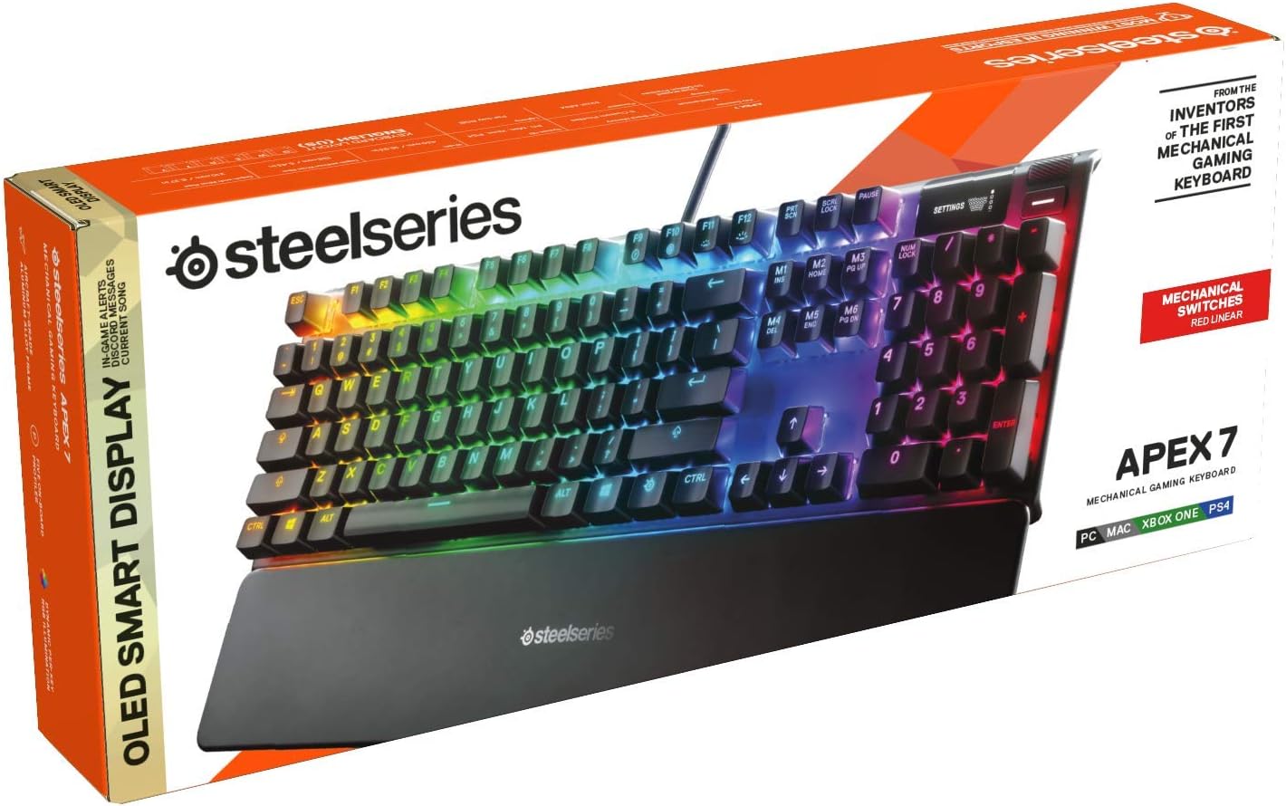 SteelSeries Apex 7 - Mechanical Gaming Keyboard - OLED Display - Red Switches - English (QWERTY) Layout, Standard-13