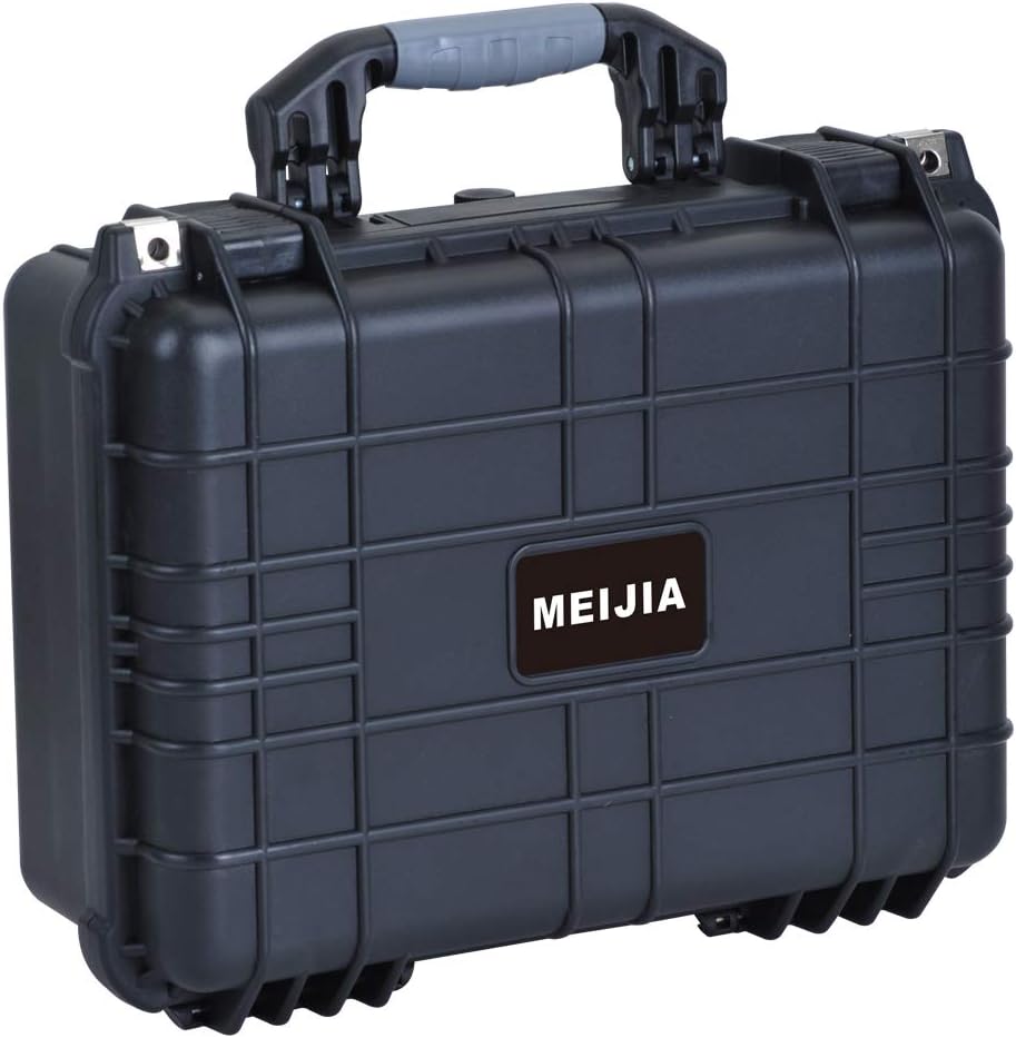 MEIJIA Waterproof Portable Hard Case,Compact Camera Case with Customizable Fit Foam, Black, 36 x 32 x 15 cm-5