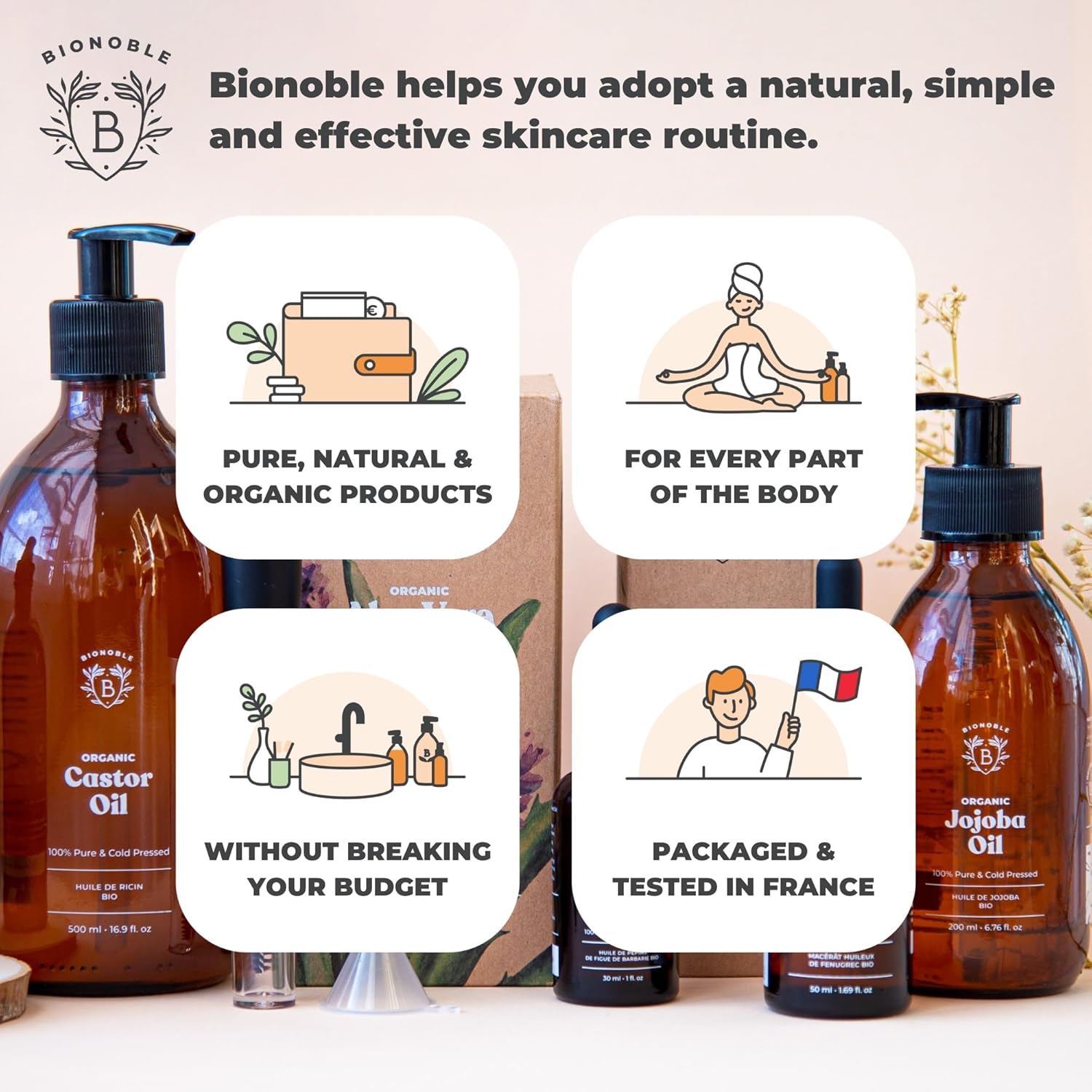 Bionoble Organic Jojoba Oil 50ml - 100% Pure, Natural and Cold Pressed - Face, Body, Hair, Beard, Nails - Vegan and Cruelty Free - Glass Bottle + Pipette + Pump-7