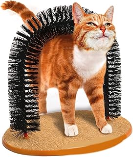 MINGZE Arch Cat Groom Self Grooming Cat Toy Cat Self Groomer, Massager and Cat Scratcher, Scratching Arch Kitten Massaging Pet Self Grooming Bristle Groomer Toy Perfect For Playing And Scratching