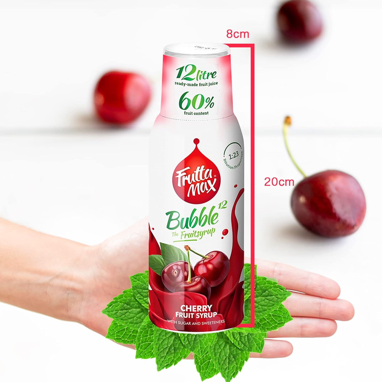 Light - Low Carb - Fitness Syrup by FruttaMax | Zero Sugar | with Stevia | 60% Fruit Content 500ml (Raspberry - Light)-5