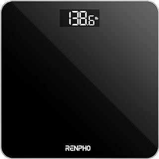 RENPHO Digital Bathroom Scales for Body Weight, Weighing Scale Electronic Bath Scales with High Precision Sensors Accurate Weight Machine for People, LED Display, Step-On, Black, Core 1S