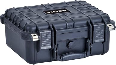 MEIJIA Portable All Weather Waterproof Protective Hard Case,Camera Case with Customizable Foam, Fit Use of Drones, Camera, Equipments, Pistols, Elegant Black,13.35 x11.63x5.98inches