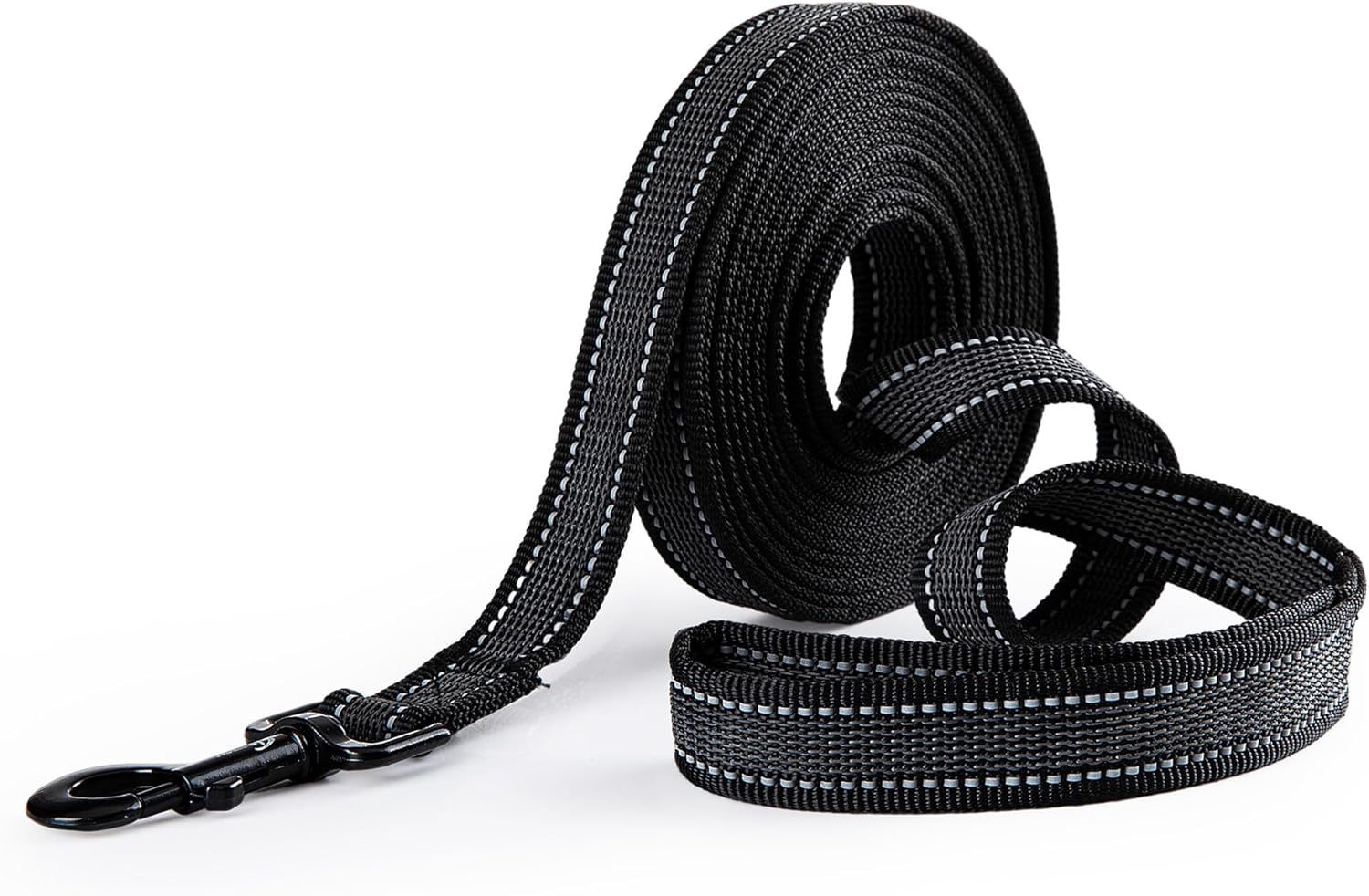 Toozey Dog Training Leads with Anti-Slip Rubbers and Reflective Stips, 5m 10m 15m 20m Soft and Strong Nylon Long Line Dog Lead for Small Medium Large Dogs, 5m x 2.5cm-0