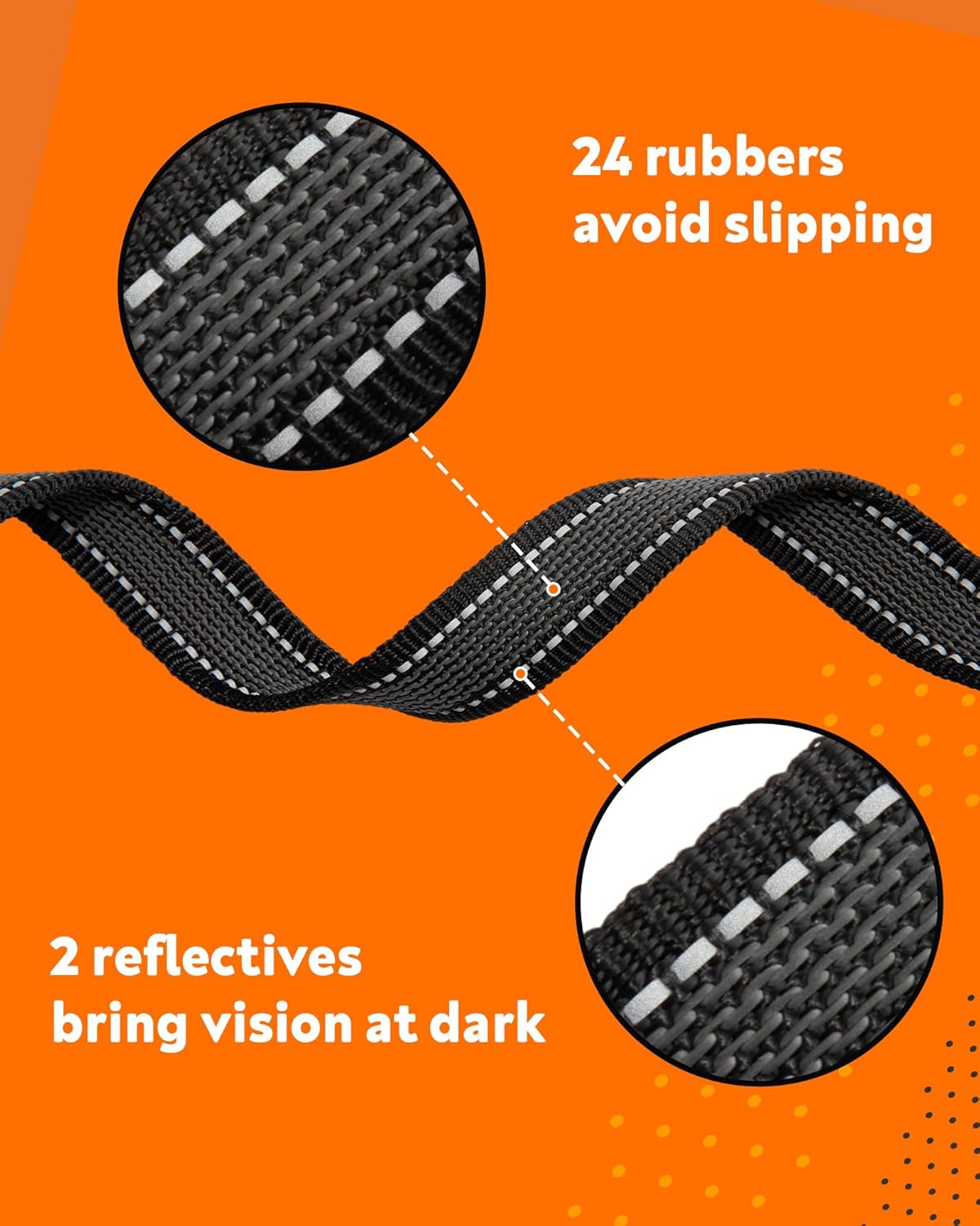 Toozey Dog Training Leads with Anti-Slip Rubbers and Reflective Stips, 5m 10m 15m 20m Soft and Strong Nylon Long Line Dog Lead for Small Medium Large Dogs, 5m x 2.5cm-4