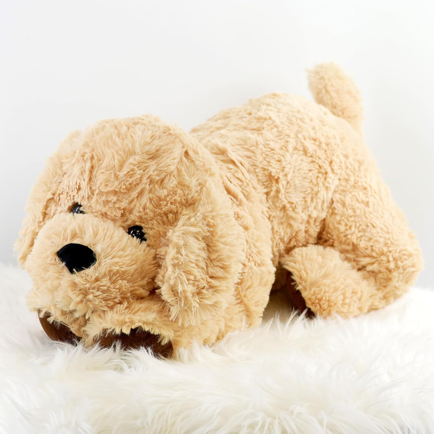 28" Jumbo Plush Puppy Giant Dog Lying Soft Stuffed Cuddly Teddy Toy Lifelike Cute Puppy-1