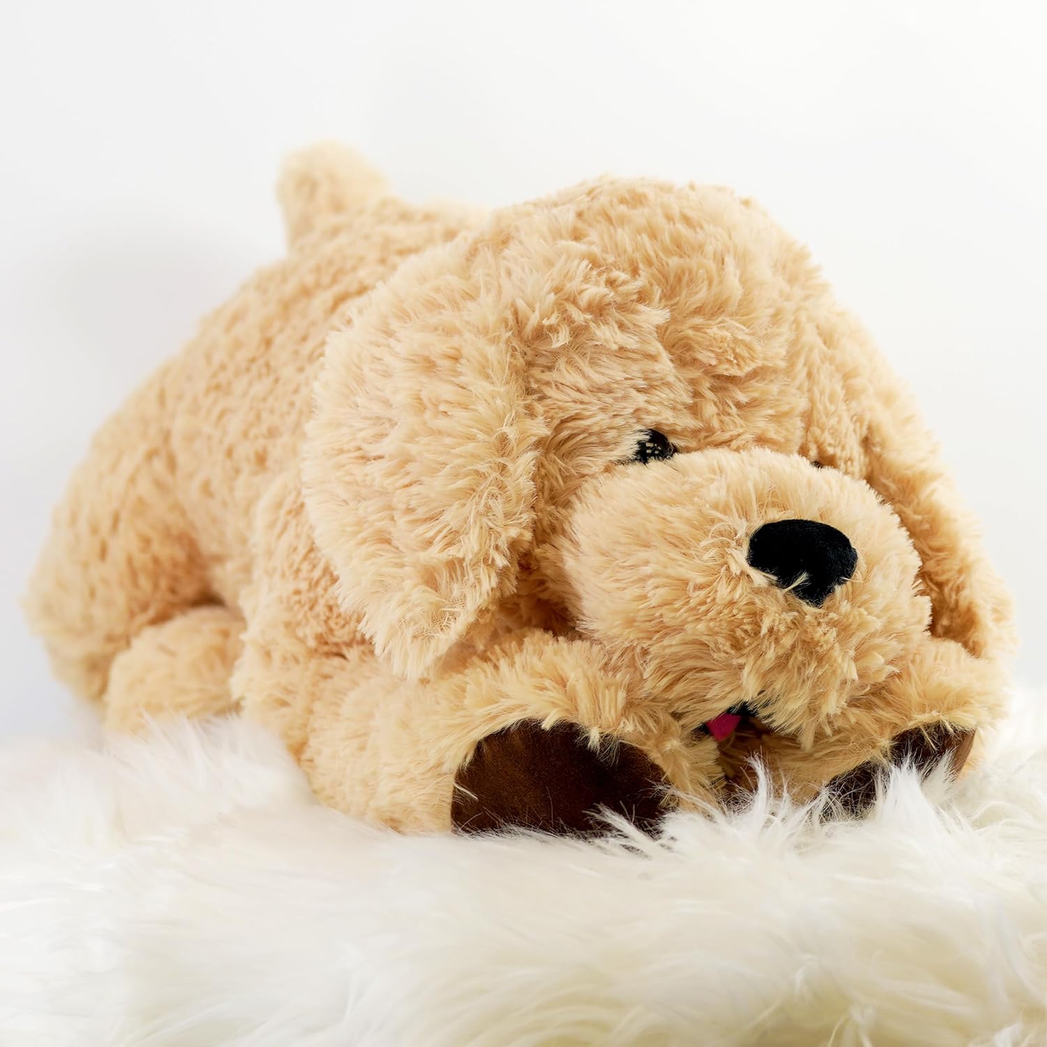 28" Jumbo Plush Puppy Giant Dog Lying Soft Stuffed Cuddly Teddy Toy Lifelike Cute Puppy-2