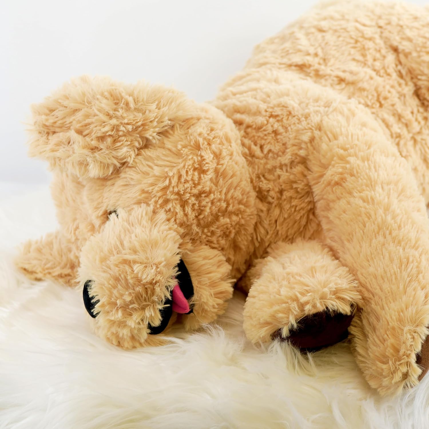 28" Jumbo Plush Puppy Giant Dog Lying Soft Stuffed Cuddly Teddy Toy Lifelike Cute Puppy-3