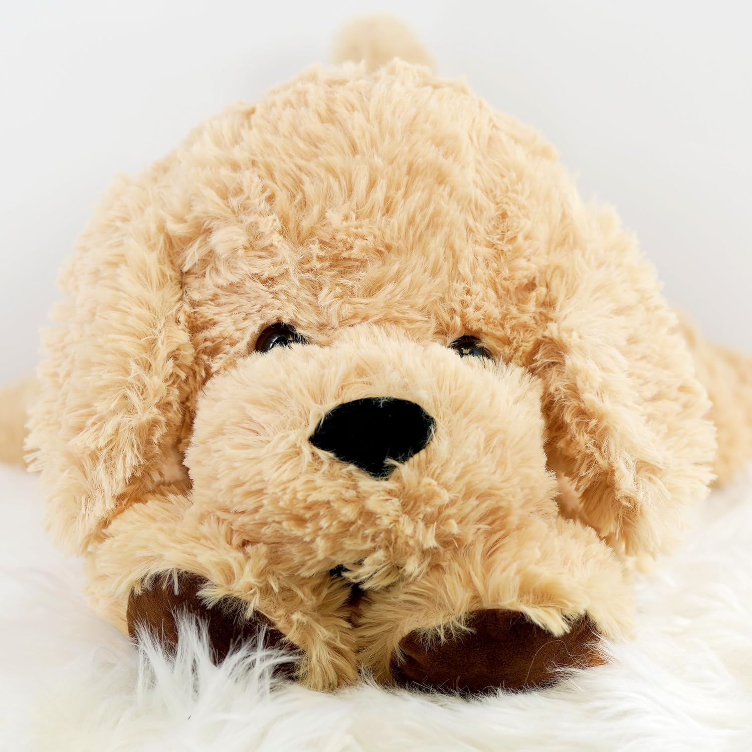 28" Jumbo Plush Puppy Giant Dog Lying Soft Stuffed Cuddly Teddy Toy Lifelike Cute Puppy-5