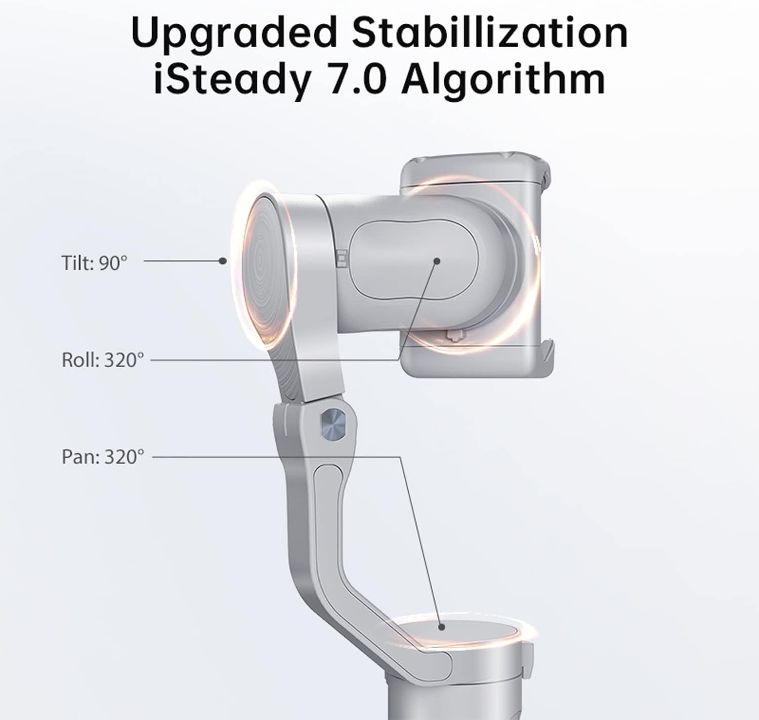 hohem iSteady XE Kit Gimbal Stabilizer for Smartphone 3-Axis Cell Phone Handheld Gimbal with Fill Light,Stabilizer for iPhone&Android Lightweight Youtuber Vlogging Live Stream-5