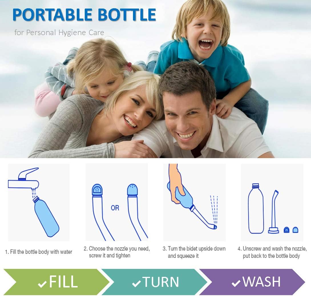 2PCS Portable Bidet - Squeeze Momwasher Bottle 500ml 17oz - Portable Shower-Travel Bidet Toilet Bottle for Adult Women,Postpartum Care,Hemorrhoids,Post-Surgery Recovery, Moms,New Baby & Eldery-3