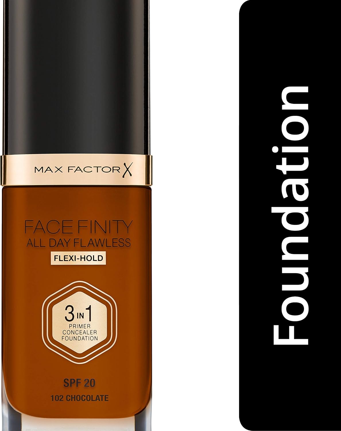 Max Factor Facefinity 3-in-1 All Day Flawless Liquid Foundation, SPF 20 - 102 Chocolate, 30 ml-10