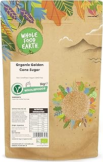 Wholefood Earth Organic Golden Cane Sugar 3kg Raw | Unrefined | Vegan | GMO Free | Certified Organic