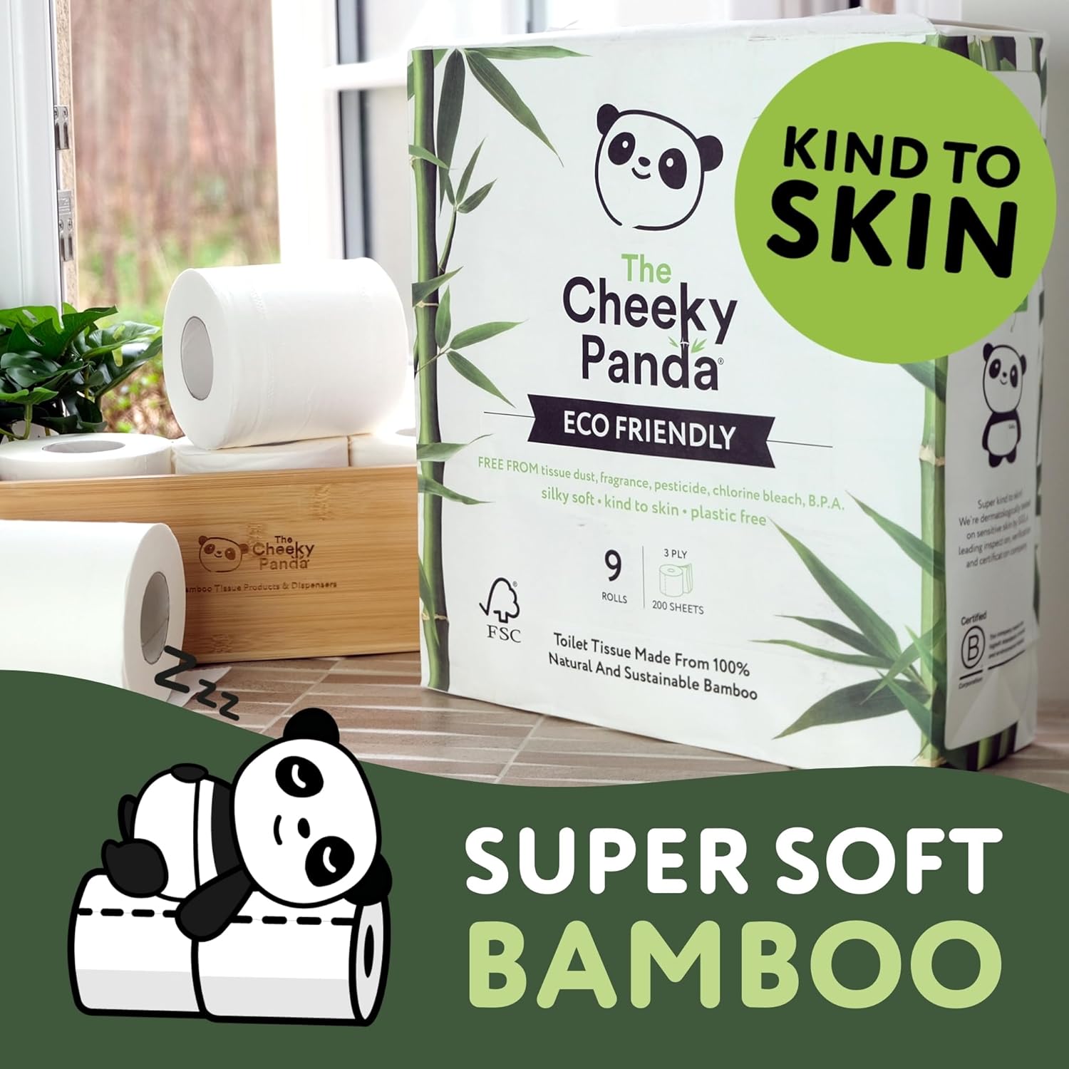 The Cheeky Panda Bamboo Toilet Rolls Bulk Buy – 48 Rolls of 3 Ply Toilet Paper | Plastic Free Packaging and Sustainable Tissue Paper | Compostable Loo Roll-2