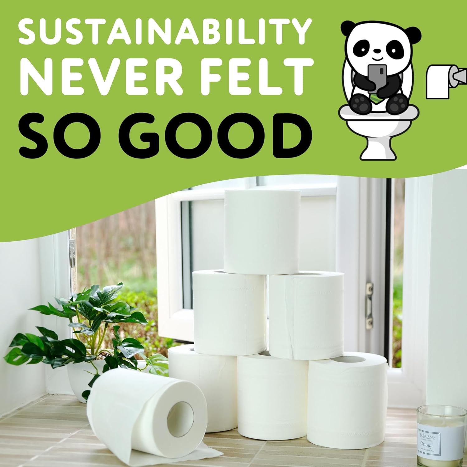 The Cheeky Panda Bamboo Toilet Rolls Bulk Buy – 48 Rolls of 3 Ply Toilet Paper | Plastic Free Packaging and Sustainable Tissue Paper | Compostable Loo Roll-7