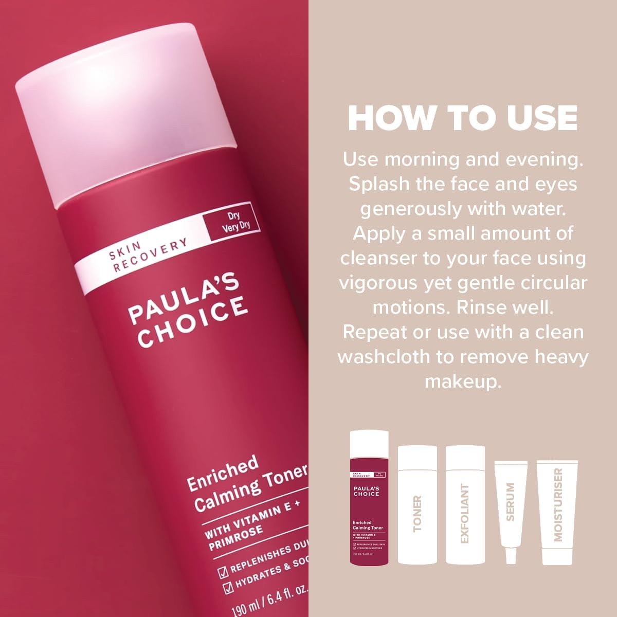 Paula's Choice Skin Recovery Toner - Milky Toner Soothes and Replenishes Very Dry Skin - Redness Relief for Rosacea Prone Skin - with Antioxidants - Normal to Dry & Sensitive Skin - 190 ml-3