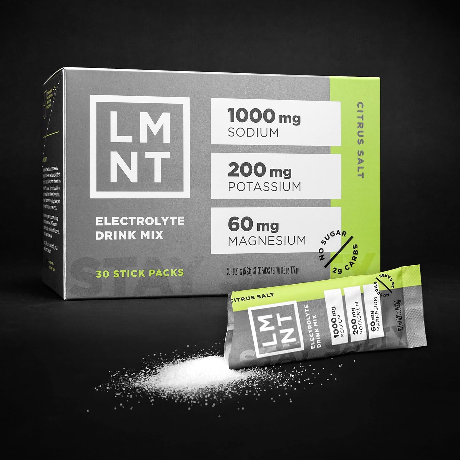 LMNT Keto Electrolyte Powder Packets | Paleo Hydration Powder | No Sugar, No Artificial Ingredients | Citrus Salt | 30 Stick Packs-2