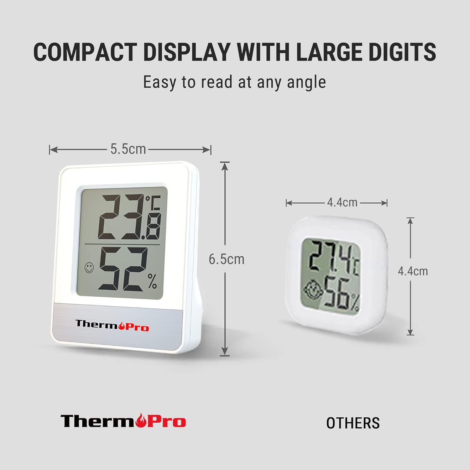 ThermoPro TP49 Small Digital Hygrometer Indoor Thermometer Ambient Thermometer Temperature Monitor and Humidity Meter for Home Office Comfort Reptile Thermometer-1