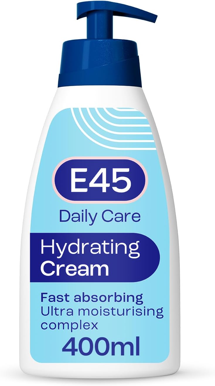 E45 Daily Cream 400 ml – E45 Cream for Very Dry Skin – Sooth Dryness, Smooth Rough Skin – Non-Greasy Moisturiser - Perfume-Free Body Face Hand Cream - Fast Absorption - Dermatologically Tested-0