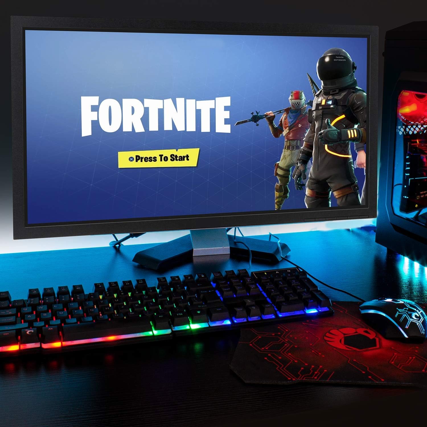 Gaming Keyboard and Mouse and Mouse pad and Gaming Headset, Wired LED RGB Backlight Bundle for PC Gamers Users - 4 in 1 Gift Box Edition Hornet RX-250-8