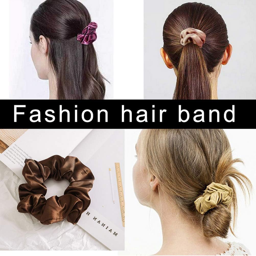 nuoshen 6 Pieces Hair Scrunchies, Satin Elastic Soft Hair Ties Scrunchy Hair Bands for Girls and Ladies-3