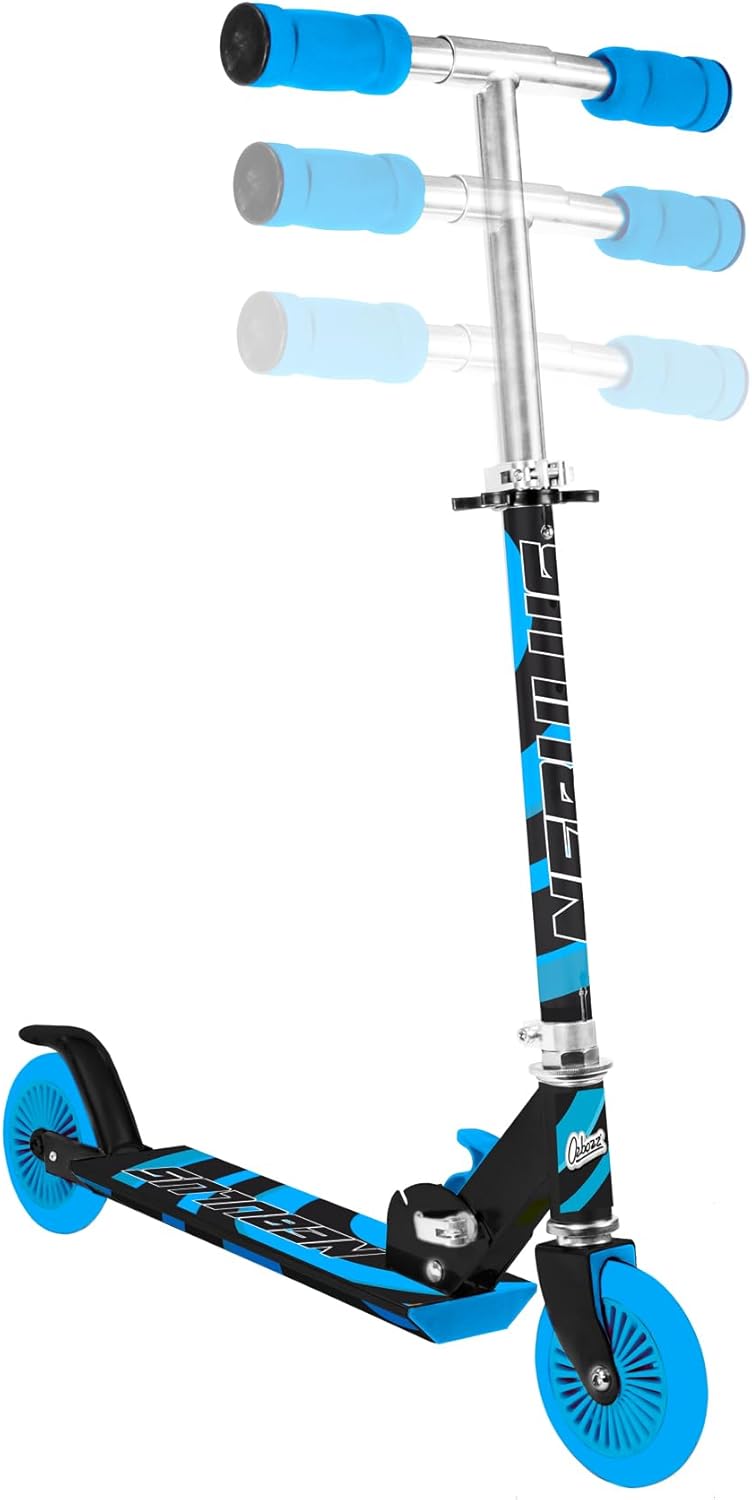 Ozbozz NEBULUS SCOOTER - Black and Blue - Chrome Finish-2