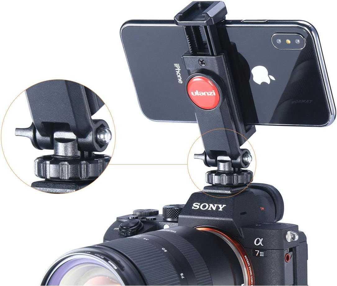 ULANZI ST-06 Camera Hot Shoe Phone Tripod Mount 360 Rotation with Cold Shoe for Mic Light Stand Compatible with Canon Nikon Sony DSLR Camera-3