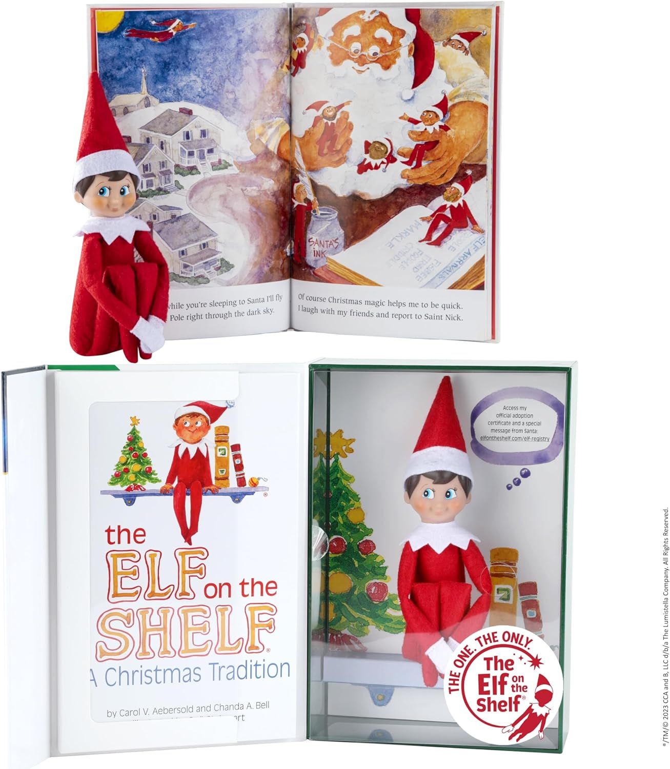 The Elf on the Shelf: A Christmas Tradition - Boy Scout Elf with Blue Eyes - Includes Artfully Illustrated Storybook, Keepsake Box and Official Adoption Certificate-0