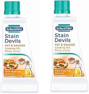 Dr Beckmann Stain Devils Fat & Sauces Cooking Oil, Pizza & Curry Stain Remover (2 x 50ml)