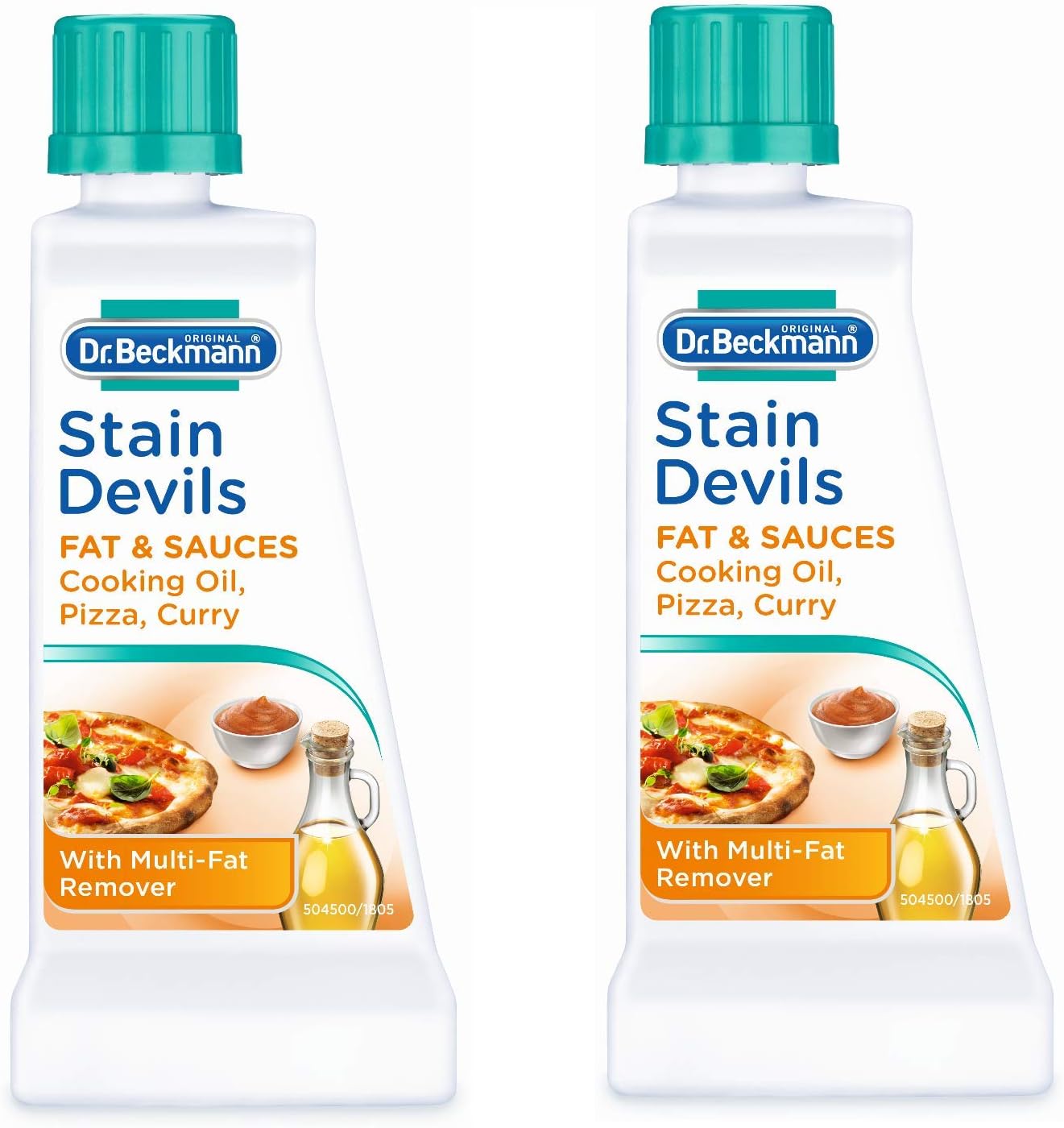 Dr Beckmann Stain Devils Fat & Sauces Cooking Oil, Pizza & Curry Stain Remover (2 x 50ml)-0