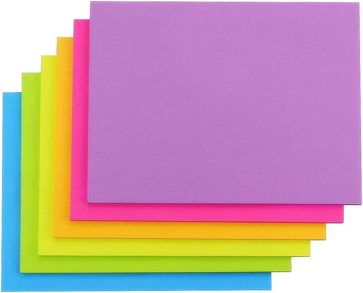 Early Buy Sticky Notes 8x6 in Self-Stick Notes 6 Bright Color 6 Pads, 45 Sheets/Pad-2