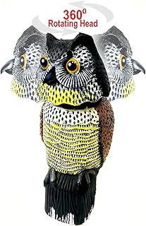 GIFTEXPRESS 15.5" Owl Decoy with Rotating Head Statue for Scarecrow, Pest Repellent, Bird Control, Bird Deterrent, Garden Protectors, Fake Owls