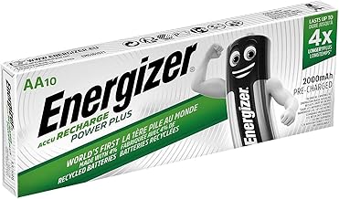 Energizer Battery Rechargeable NiMH Capacity 2000mAh HR6 1.2V AA [Pack of 10]