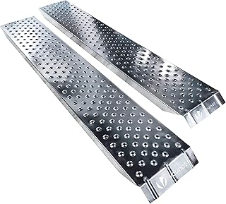 VOUNOT Loading Ramps, 2 Steel Ramps Heavy Duty for Van, Lawnmower, ATV, Quad Motorcycle, 400 kg Max Loading, 135 x 23 cm