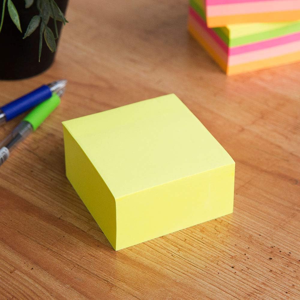 D.RECT | Sticky Notes | Adhesive Notepads | Set of 1 Piece | 76 x 76 mm | Stationary Supplies | Office Supplies | 400 Sheets | Ideal for Short Messages and Notes | Color - Yellow, 9326-2