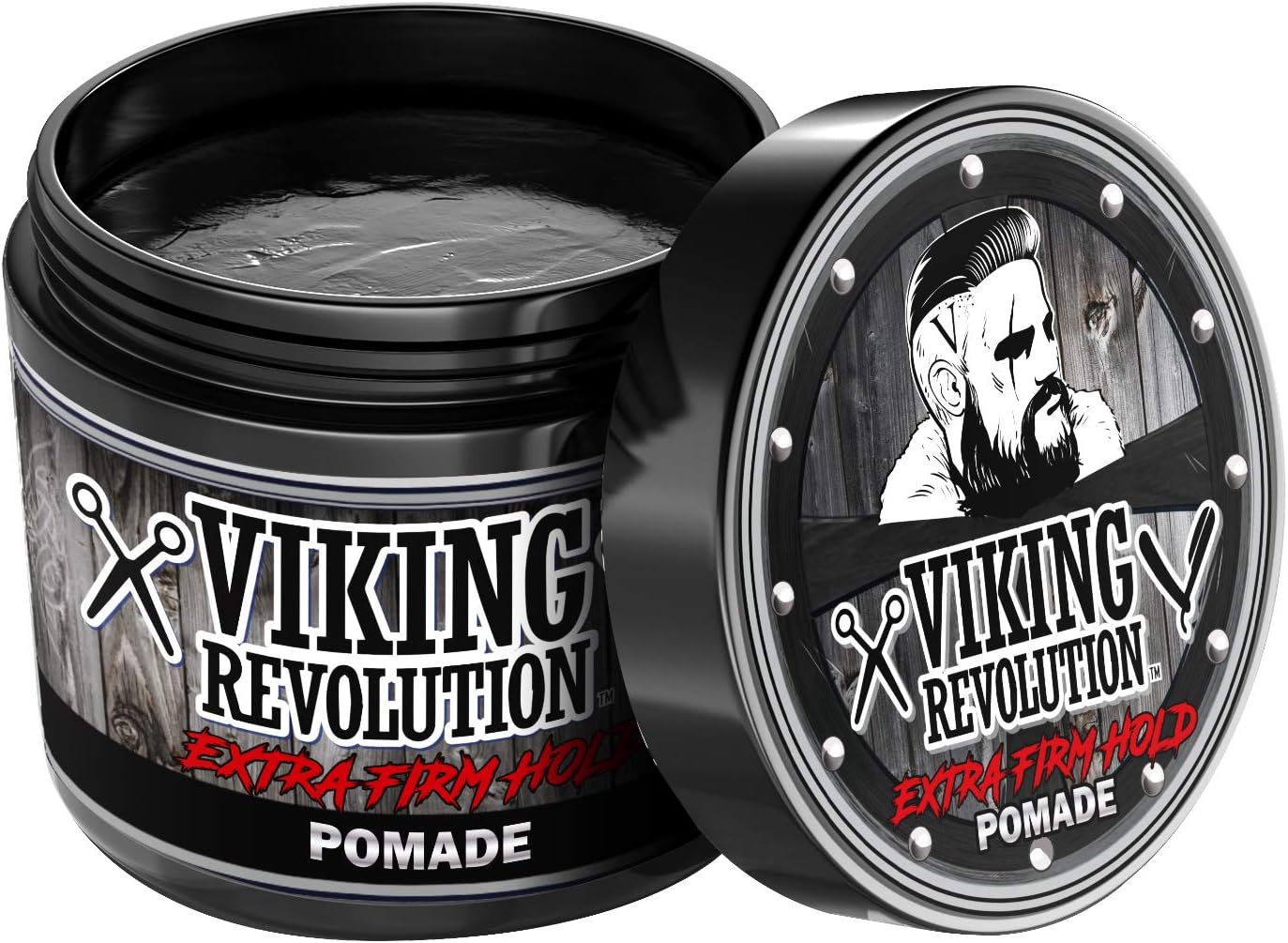 Viking Revolution - Extreme Hold Pomade for Men – Style & Finish Hair Wax - Extra Firm, Strong Hold & High Shine Hair Pomade - Water Based - Easy to Wash Out - 118 ml-0