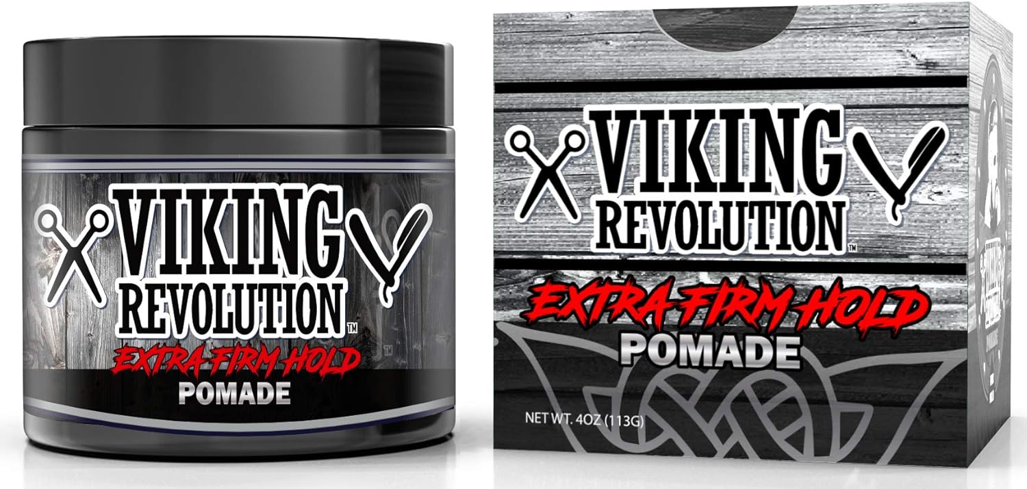 Viking Revolution - Extreme Hold Pomade for Men – Style & Finish Hair Wax - Extra Firm, Strong Hold & High Shine Hair Pomade - Water Based - Easy to Wash Out - 118 ml-1