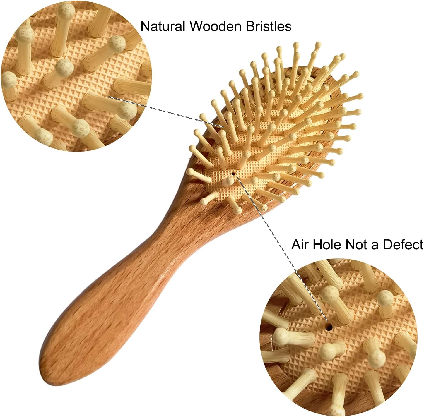 Molylove 3 Piece Baby Hair Brush and Comb Set for Newborn - Natural Wooden Hairbrush with Soft Goat Bristles for Cradle Cap - Perfect Scalp Grooming Product for Infant, Toddler, Kids - Baby-5