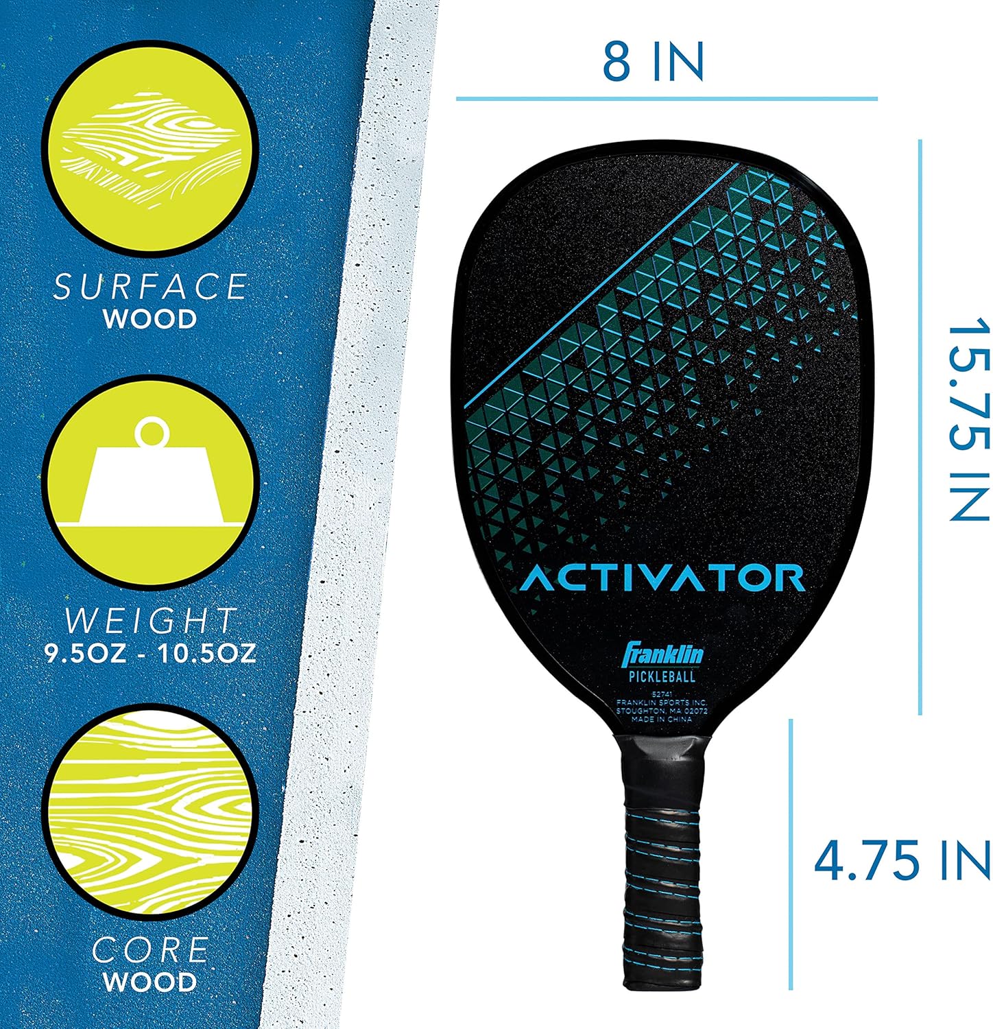 Franklin Sports Pickleball Paddle - Activator Wood Pickleball Paddle - USAPA Approved Paddle-3