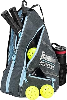 Franklin Sports Pickleball Bags - Pickleball Sling Bag Backpack for Gear + Equipment - Pickleball Bag for Men + Women - Holds Paddles, Pickleballs + Accessories - Official US Open Pickleball Bag