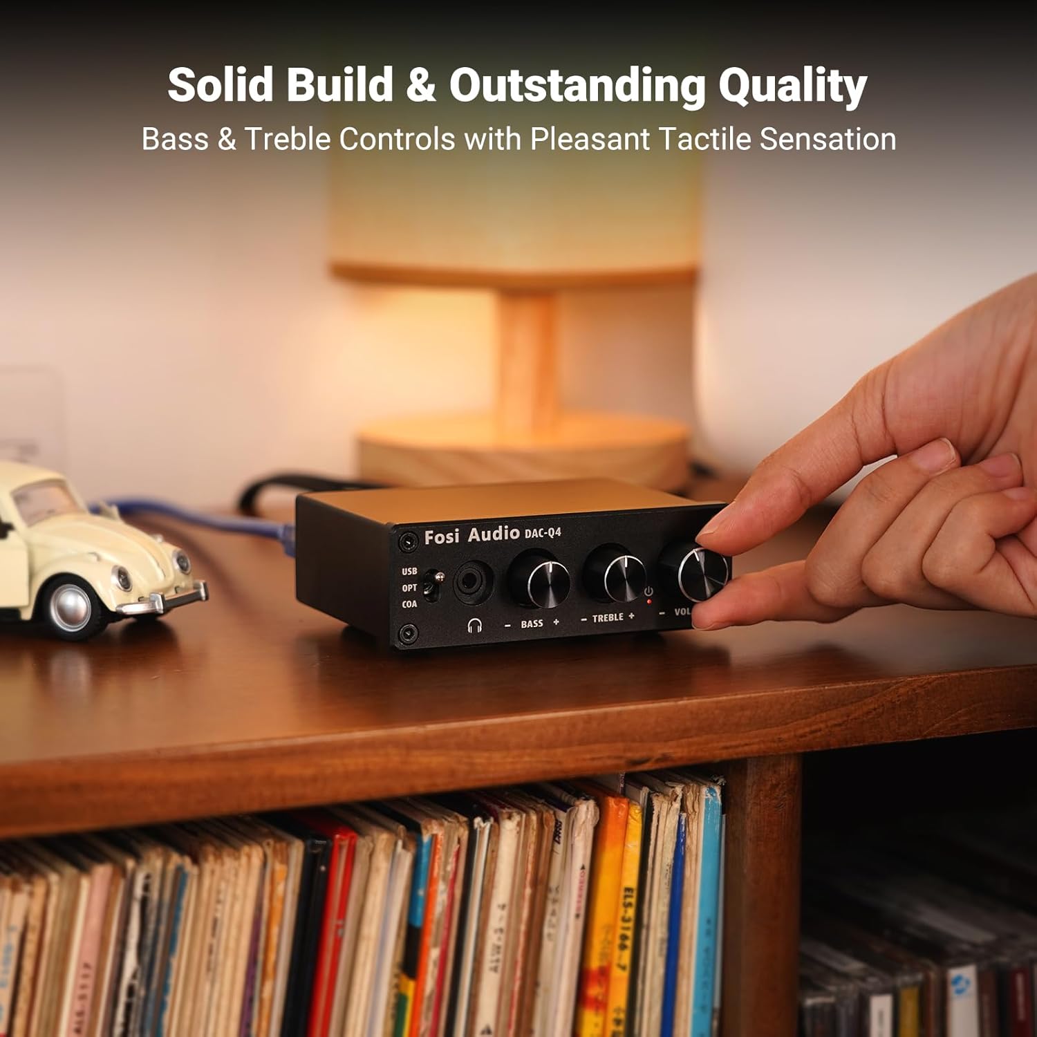 Fosi Audio Q4 Headphone Amplifier DAC Converter, Mini Stereo Digital-to-Analog DAC Amp, USB Coaxial Optical to 3.5MM AUX RCA Jack, for Computer Desktop Powered Active Speakers Up to 24 bit/192 kHz-4